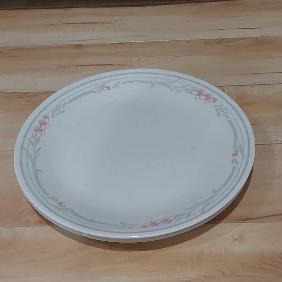 4 Corelle Rose Pattern Dinner Plates - Picture 1 of 3